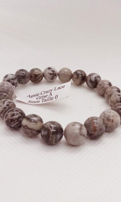 Bracelet Agate Crazy Lace Grise